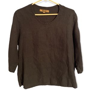 Dark navy Flax blouse